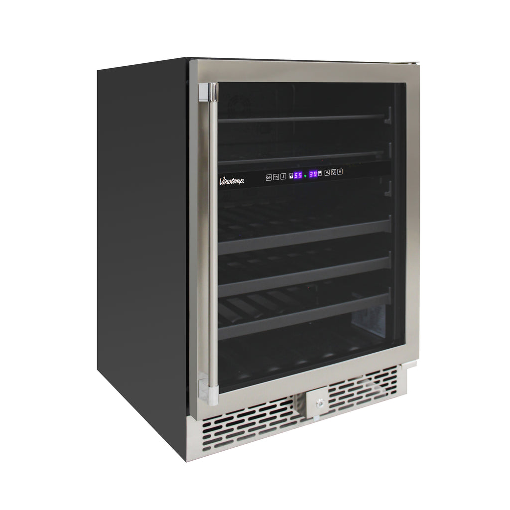 Vinotemp 24" Outdoor Dual-Zone Wine and Beverage Cooler, 30 Bottle and 84 12 oz Can Capacity, in Stainless Steel VT-OUTDR24GD