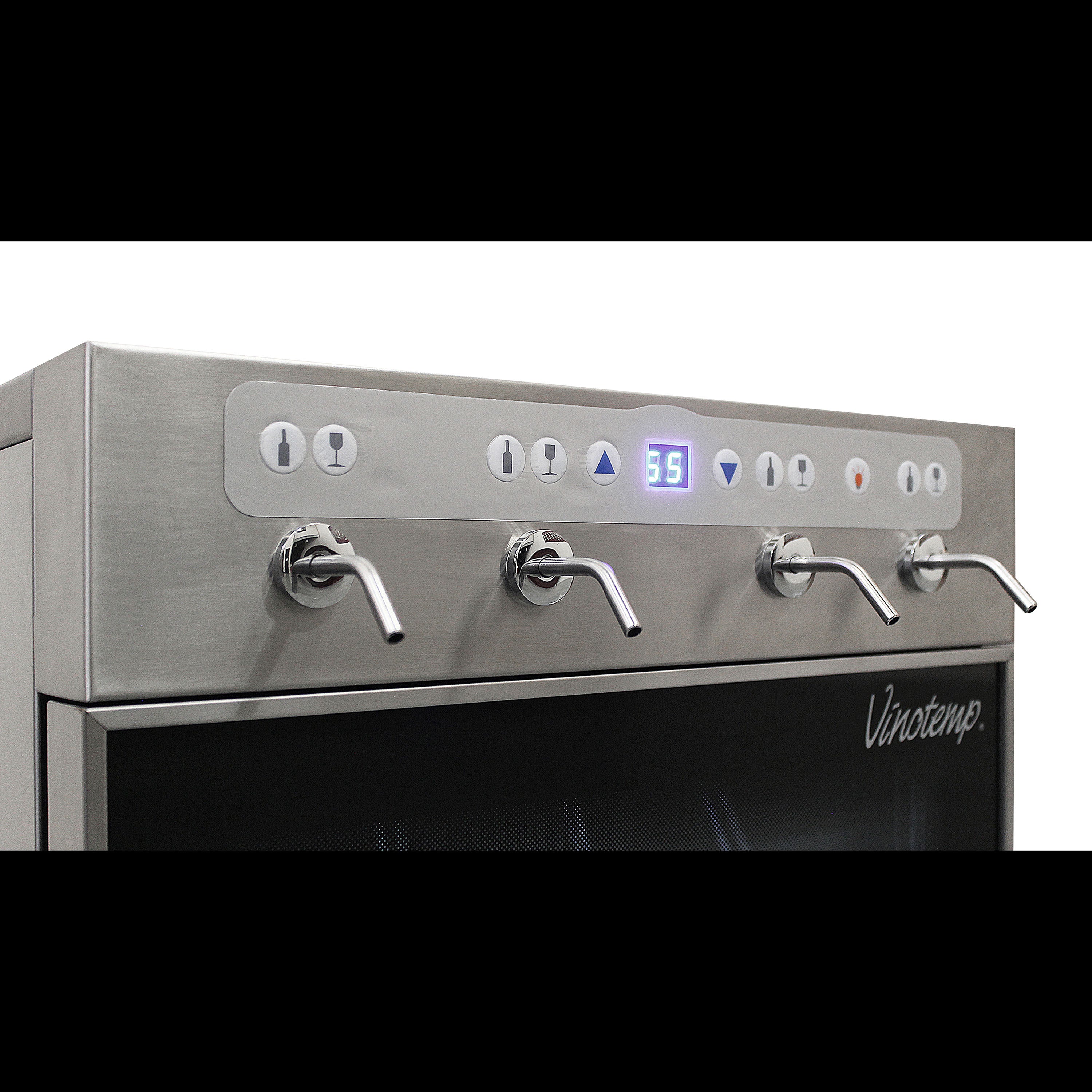 Vinotemp WineSteward Dispenser with Push Button Control, 4 Bottle Capacity, in Stainless Steel VT-PRWINEDIS4S
