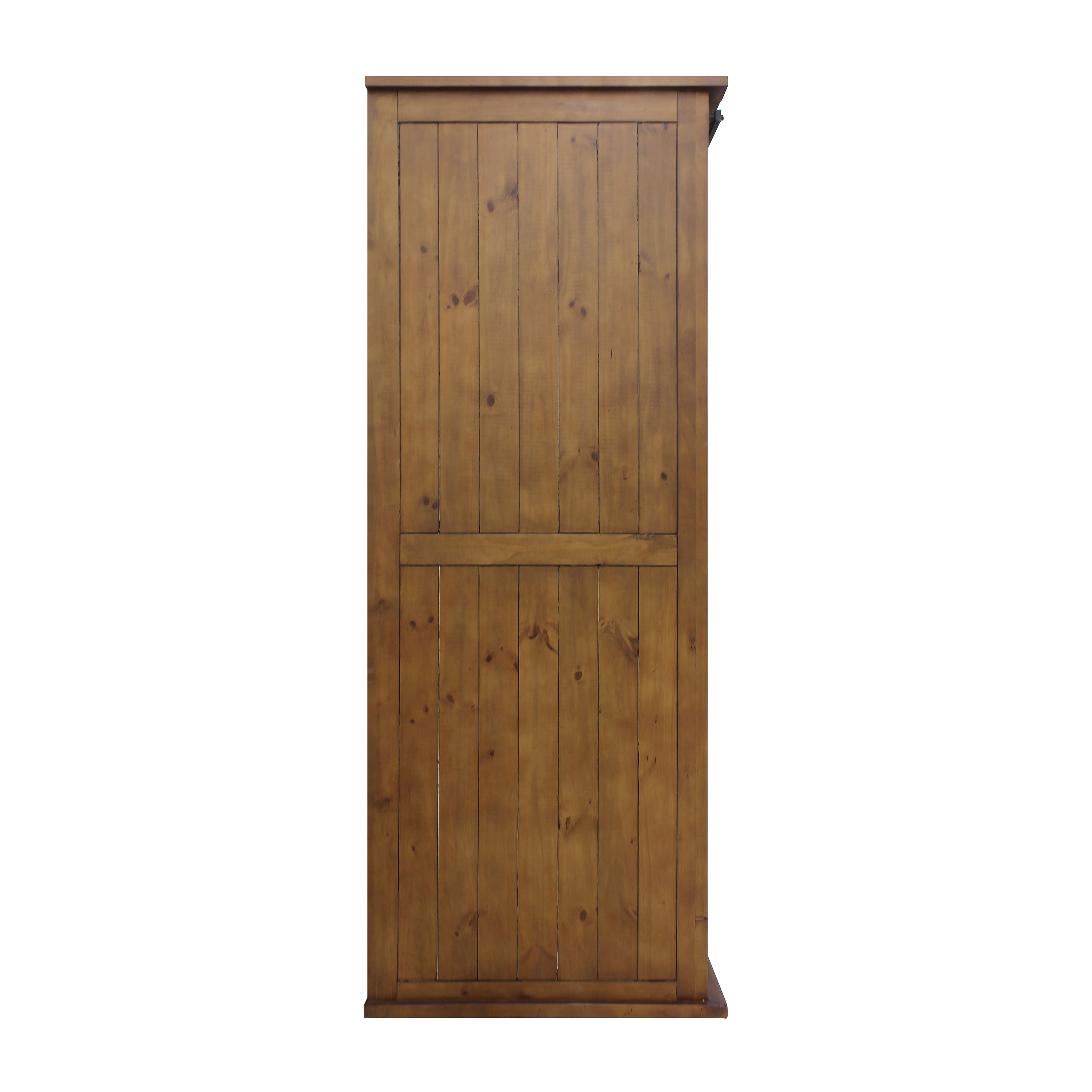 Vinotemp Rustic Wood Wine Cellar Cabinet with Sliding Barn Door, 60" x 81", in Golden Oak  VT-RUSTICAB2D