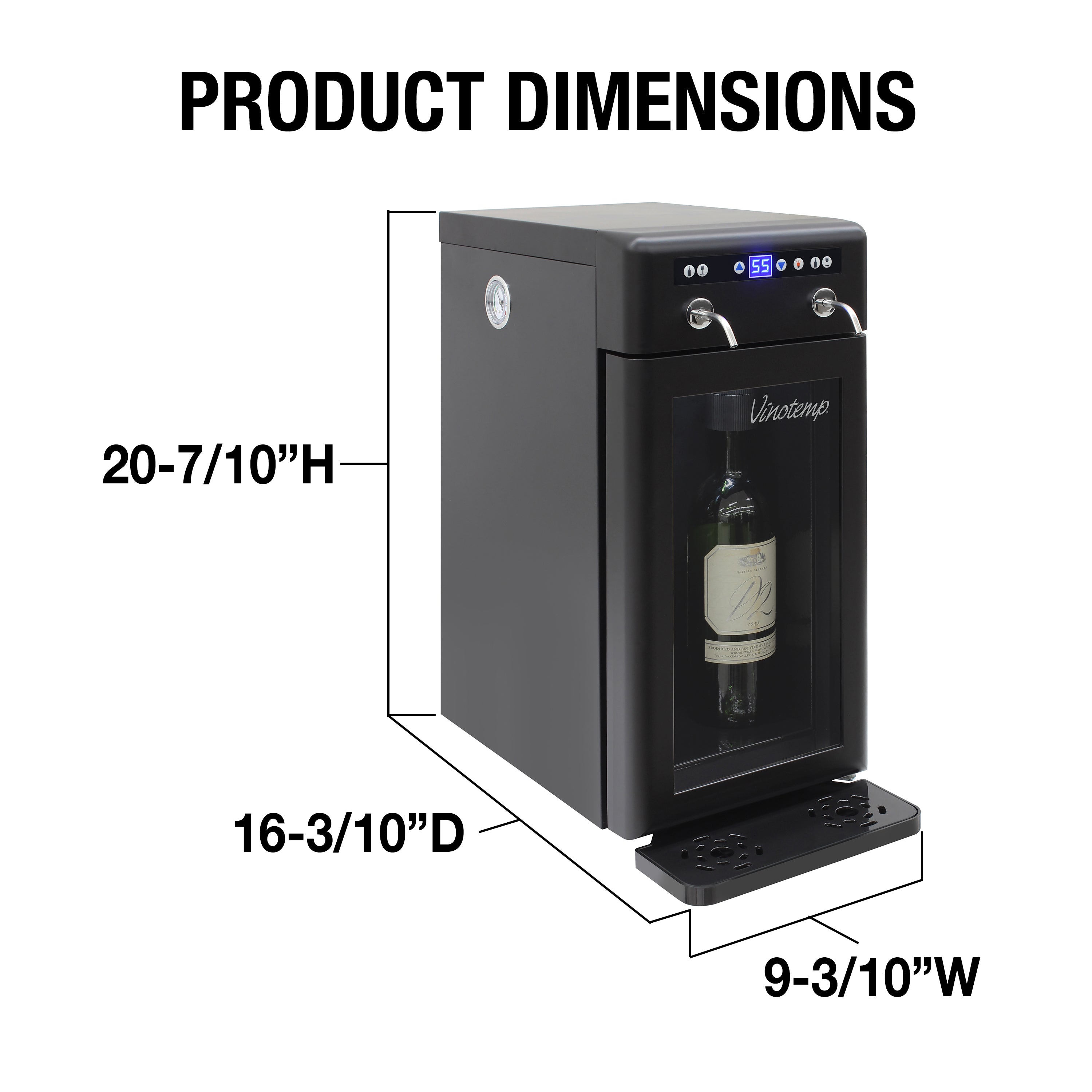 Vinotemp 2-Bottle Wine Dispenser (Black) VT-WD002-BLK