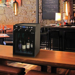 Vinotemp Wine Dispenser with Push Button Controls, 4 Bottle Capacity, in Black VT-WINEDISP4