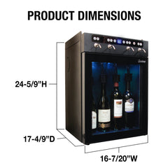 Vinotemp Wine Dispenser with Push Button Controls, 4 Bottle Capacity, in Black VT-WINEDISP4