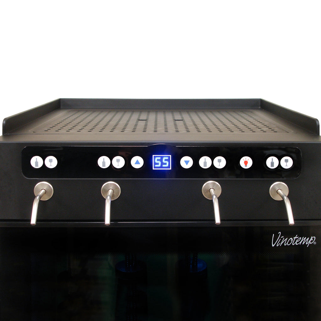 Vinotemp Wine Dispenser with Push Button Controls, 4 Bottle Capacity, in Black VT-WINEDISP4