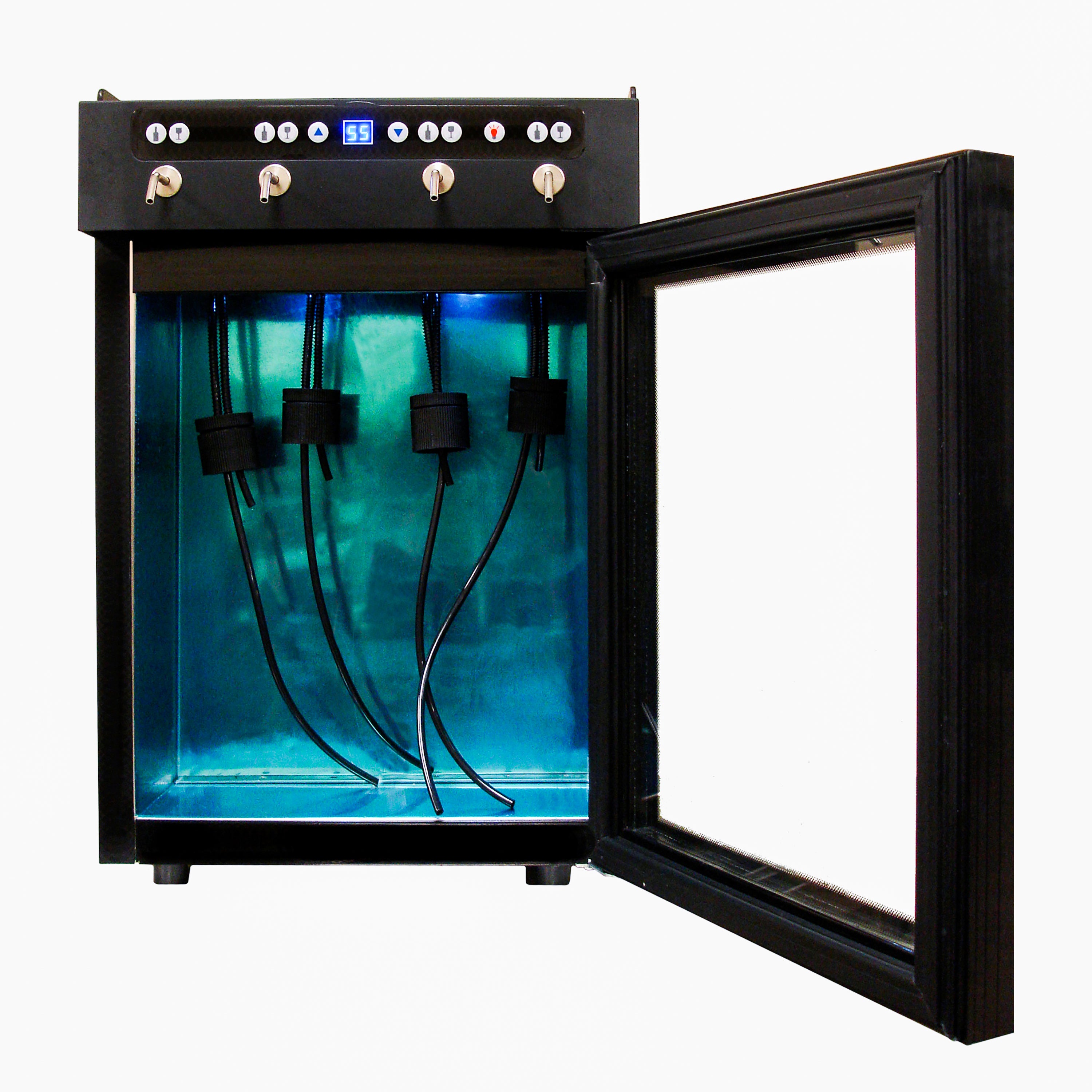 Vinotemp Wine Dispenser with Push Button Controls, 4 Bottle Capacity, in Black VT-WINEDISP4