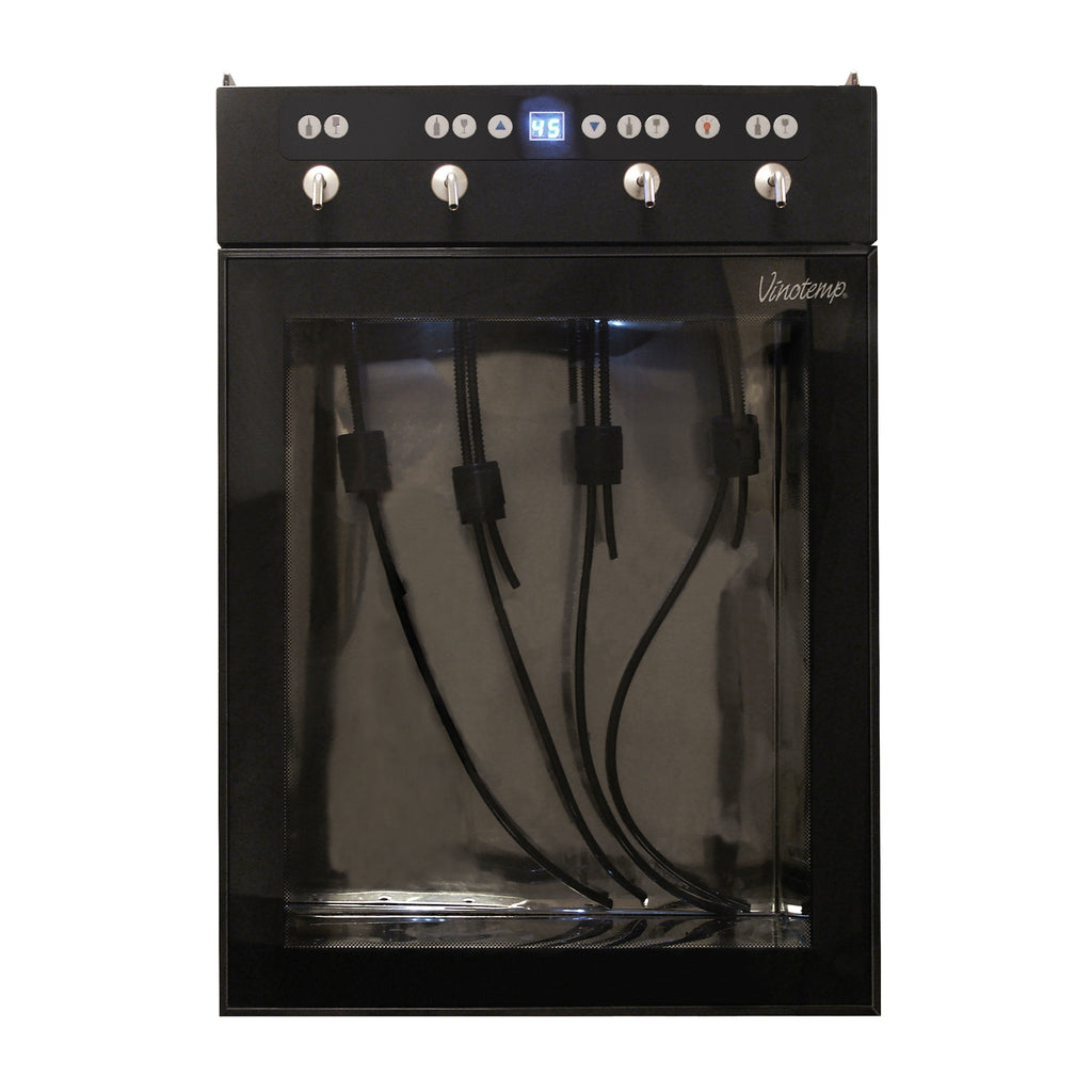 Vinotemp Wine Dispenser with Push Button Controls, 4 Bottle Capacity, in Black VT-WINEDISP4