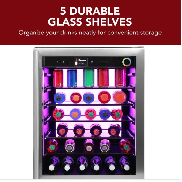 Vinotemp Vinoglow 151-Can Single-Zone Beverage Center VTBC117EVGSS