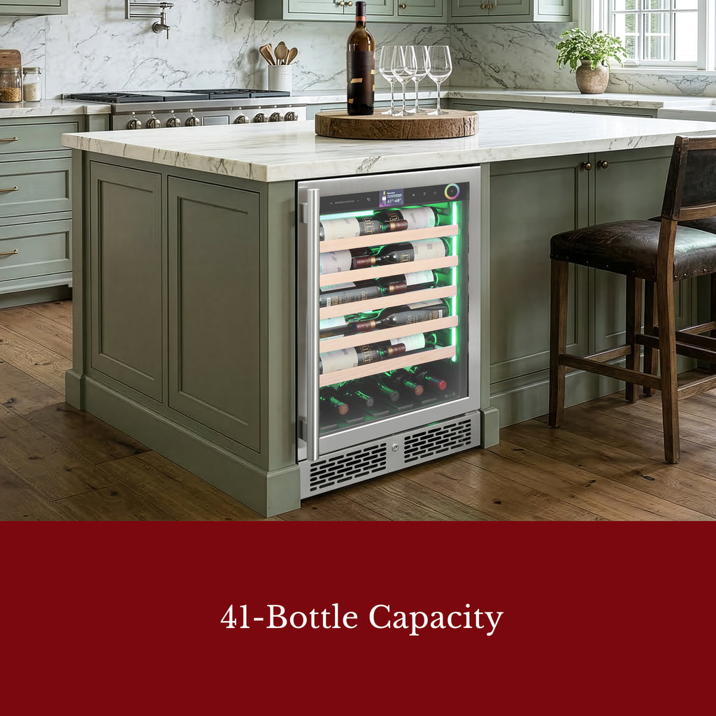 Vinotemp Vinoglow 41-Bottle Single-Zone Wine Cooler  VTWC041EVGSS