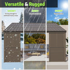 EROMMY 12 Ft. W x 14 Ft. D Wall Mounted Gazebo, All-Season Patio Gazebo Sunroom with Side Door XWG338BN