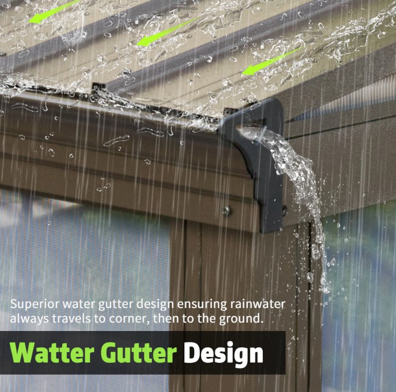 EROMMY 12 Ft. W x 14 Ft. D Wall Mounted Gazebo, All-Season Patio Gazebo Sunroom with Side Door XWG338BN