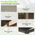 EROMMY 12 Ft. W x 14 Ft. D Wall Mounted Gazebo, All-Season Patio Gazebo Sunroom with Side Door XWG338BN