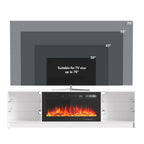 EROMMY 70 Inch TV Stand with Electric Fireplace for TVs Up to 70 Inch – White WQHM-020WH-A-WQHM-020BK-B-SP-EY-US