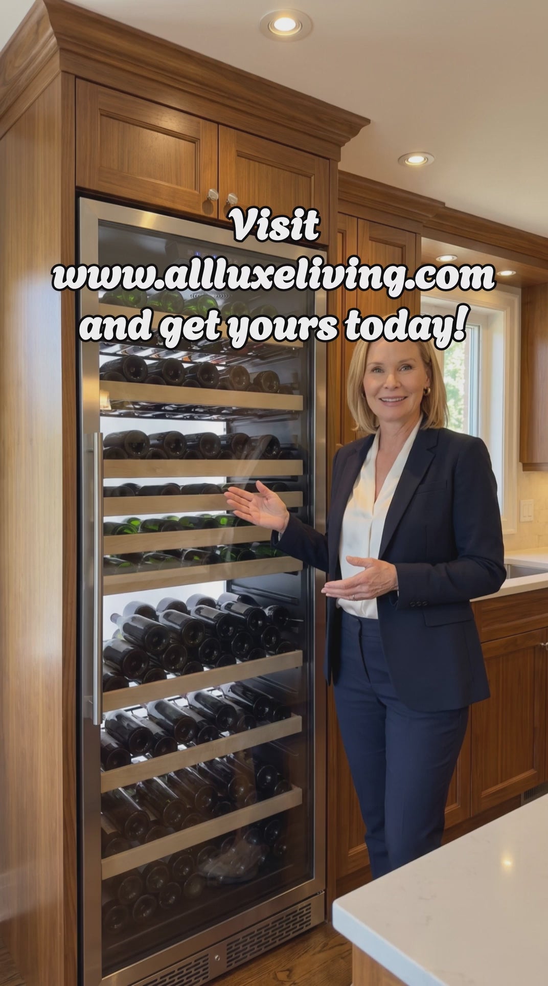 Vinotemp White Backlit Panel Single-Zone Wine Cooler, 173 Bottle Capacity, in Stainless Steel EL-300DSWL