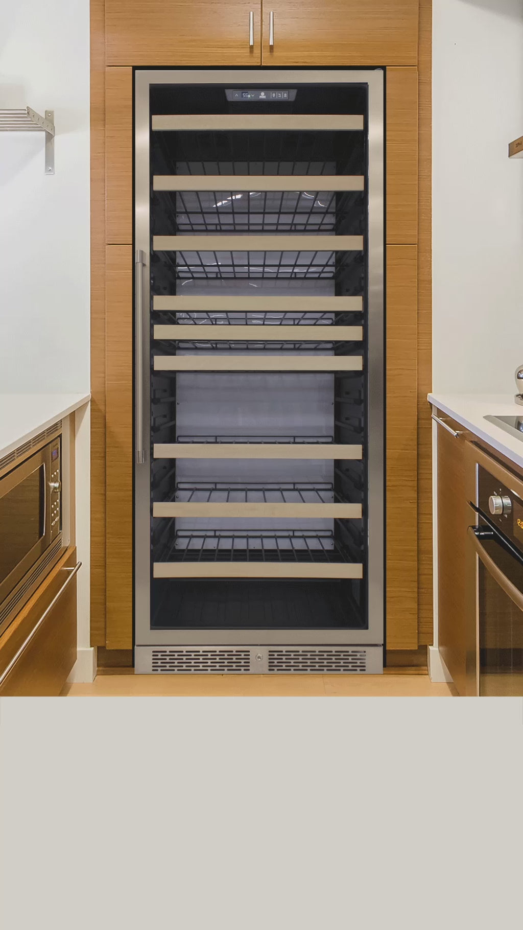 Vinotemp White Backlit Panel Single-Zone Wine Cooler, 173 Bottle Capacity, in Stainless Steel EL-300DSWL